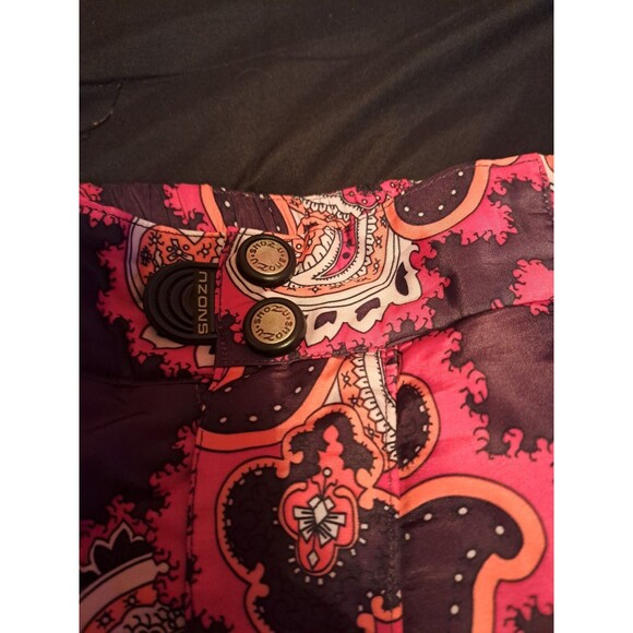 Snozu Glacier Shield Insulation Womens Snow Pants Size M/10 Pink Paisley - Picture 9 of 16